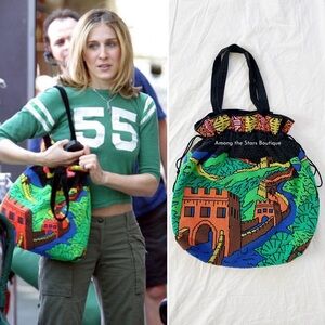 Super Rare 70s Vintage Beaded Tote Bag ASO Carrie Bradshaw in Sex and the City